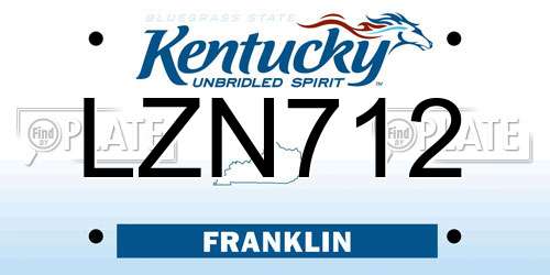 LZN712 Kentucky License Plate