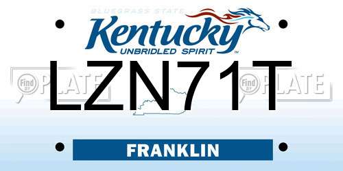 LZN71T Kentucky License Plate