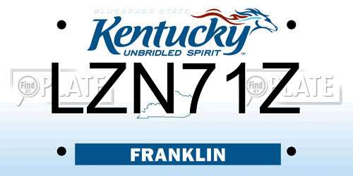 LZN71Z Kentucky License Plate