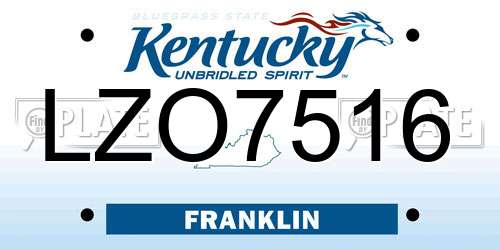 LZO7516 Kentucky License Plate