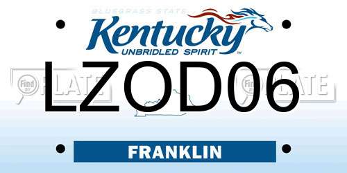 LZOD06 Kentucky License Plate