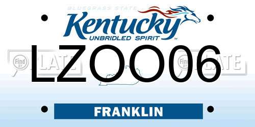 LZOO06 Kentucky License Plate