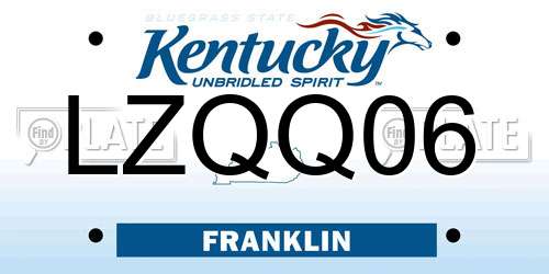 LZQQ06 Kentucky License Plate