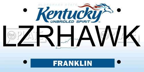 LZRHAWK Kentucky License Plate