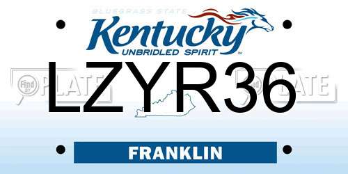 LZYR36 Kentucky License Plate