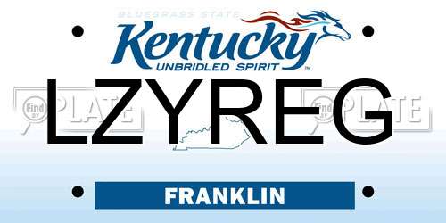 LZYREG Kentucky License Plate