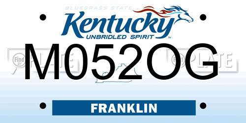M052OG Kentucky License Plate