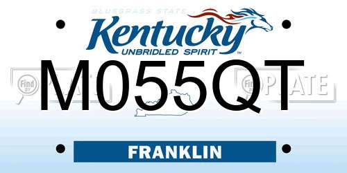 M055QT Kentucky License Plate