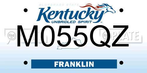 M055QZ Kentucky License Plate