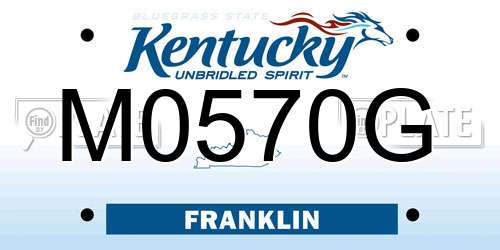 M0570G Kentucky License Plate