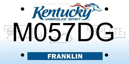 M057DG Kentucky License Plate