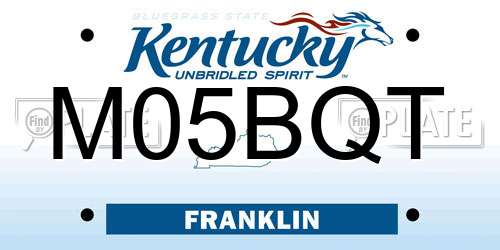 M05BQT Kentucky License Plate