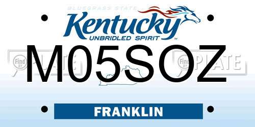 M05SOZ Kentucky License Plate