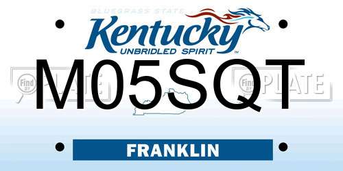 M05SQT Kentucky License Plate