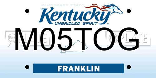 M05TOG Kentucky License Plate