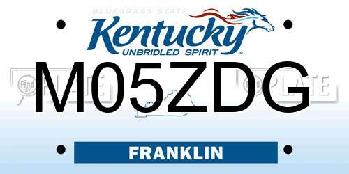 M05ZDG Kentucky License Plate