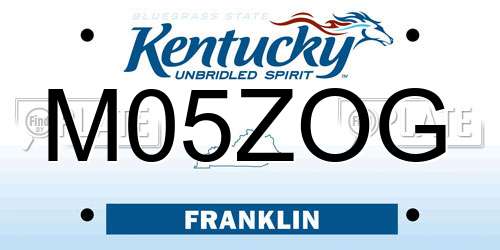 M05ZOG Kentucky License Plate