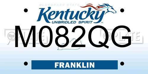 M082QG Kentucky License Plate