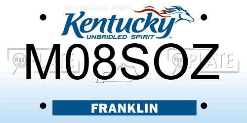 M08SOZ Kentucky License Plate