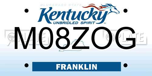 M08ZOG Kentucky License Plate