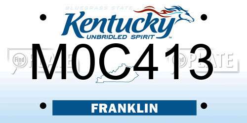M0C413 Kentucky License Plate