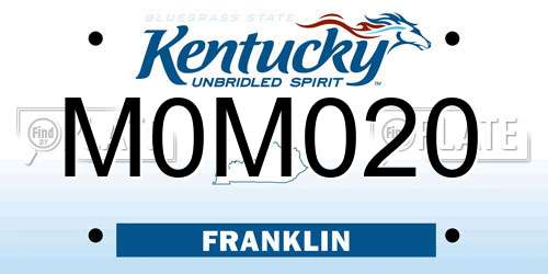 M0M020 Kentucky License Plate