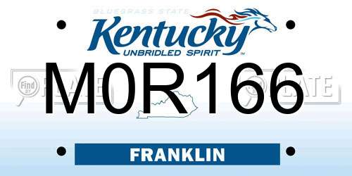 M0R166 Kentucky License Plate
