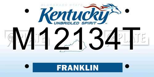M12134T Kentucky License Plate