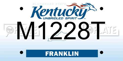 M1228T Kentucky License Plate
