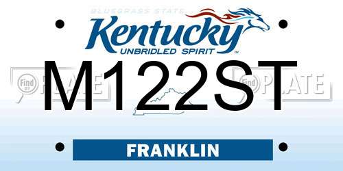 M122ST Kentucky License Plate
