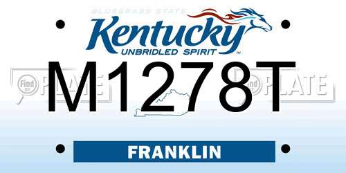 M1278T Kentucky License Plate