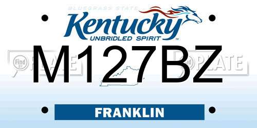 M127BZ Kentucky License Plate