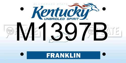 M1397B Kentucky License Plate