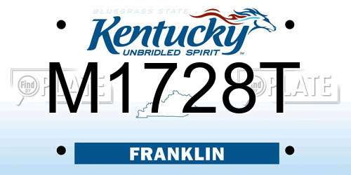 M1728T Kentucky License Plate