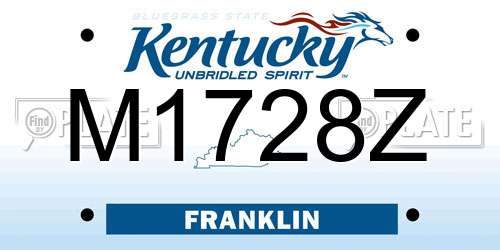 M1728Z Kentucky License Plate