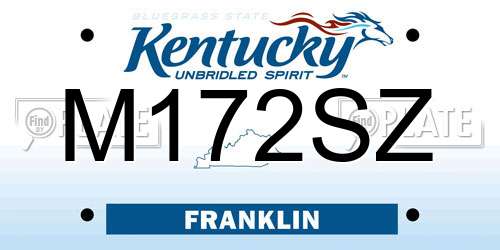 M172SZ Kentucky License Plate
