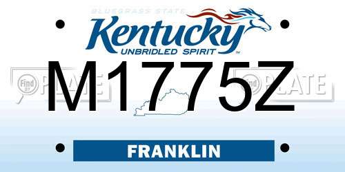 M1775Z Kentucky License Plate