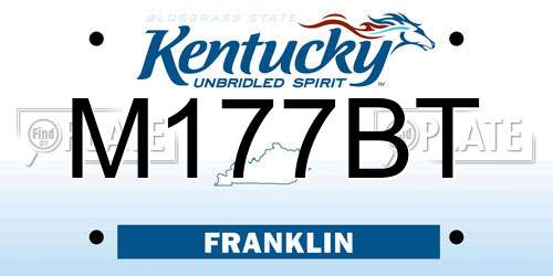 M177BT Kentucky License Plate