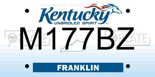 M177BZ Kentucky License Plate