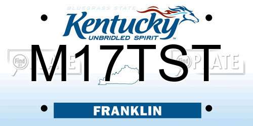 M17TST Kentucky License Plate