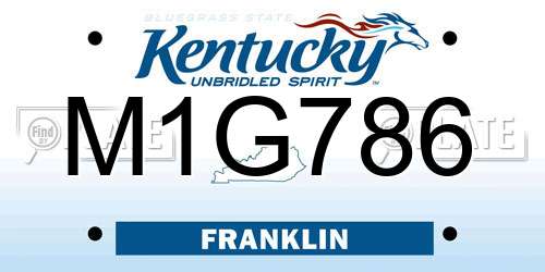 M1G786 Kentucky License Plate