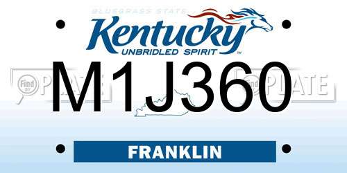 M1J360 Kentucky License Plate