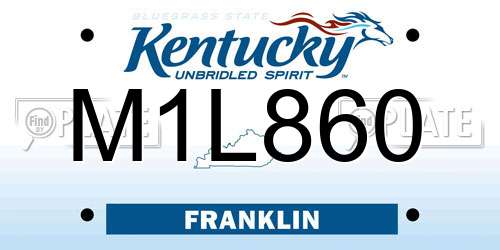 M1L860 Kentucky License Plate