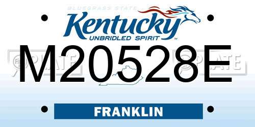 M20528E Kentucky License Plate