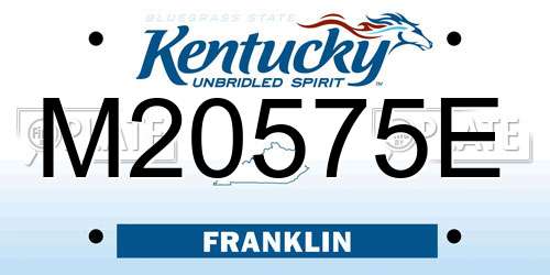 M20575E Kentucky License Plate