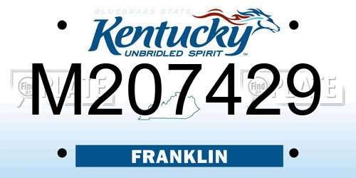M207429 Kentucky License Plate