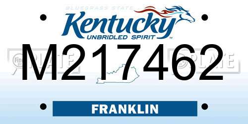 M217462 Kentucky License Plate