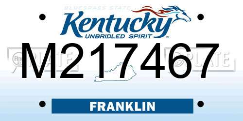 M217467 Kentucky License Plate