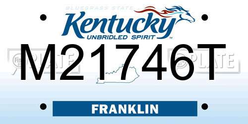 M21746T Kentucky License Plate