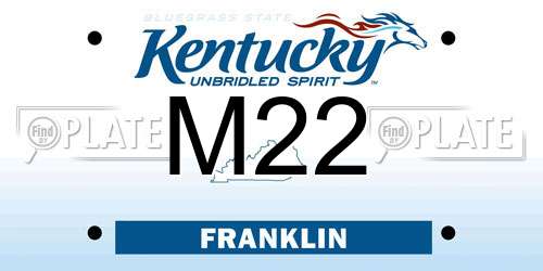 M22 Kentucky License Plate